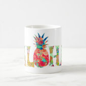 PixDezines Aloha Ananas+Floral Wasserfarbe Kaffeetasse (Mittel)