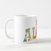 PixDezines Aloha Ananas+Floral Wasserfarbe Kaffeetasse (Links)