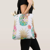 PixDezines Aloha Ananas+Floral Wasserfarbe Tasche (Von Nahem)