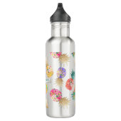 PixDezines Aloha Ananas+Floral Wasserfarbe Trinkflasche (Rechts)