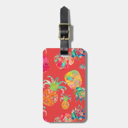 PixDezines Aloha Ananas Gepäckanhänger (Vorderseite vertikal)