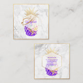 PixDezines Aloha Ananas/Gold/Marmor Quadratische Visitenkarte (Vorne/Hinten)