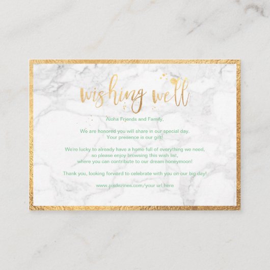 PixDezines Aloha Ananas/Gold/Marmor/Unterlage Begleitkarte (Rückseite)