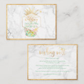 PixDezines Aloha Ananas/Gold/Marmor/Unterlage Begleitkarte (Vorne/Hinten)