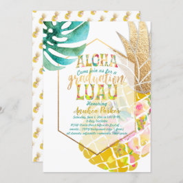PixDezines Aloha Ananas/Golden/Abschluss Luau Einladung