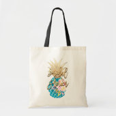 PixDezines Aloha Ananas+Imitate Gold+Aqua Tragetasche (Vorne)