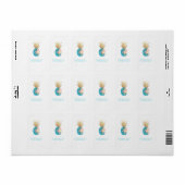 PixDezines Aloha Ananas Imitate Weinmarken Adressaufkleber (Vorne)