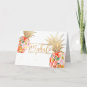 PixDezines Aloha Ananas/Korallen/Mahalo Dankeskarte (Vorderseite)