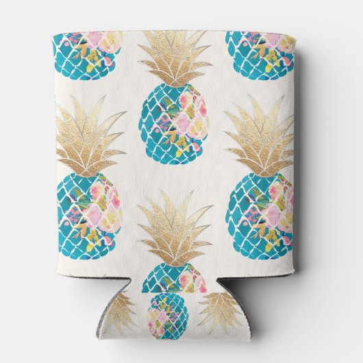 PixDezines Aloha Ananas Muster/DIY Hintergrund Dosenkühler (Rückseite)