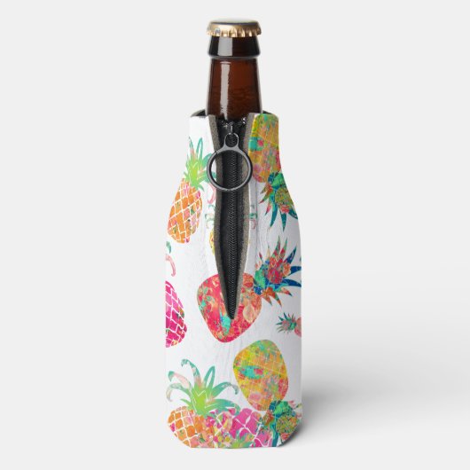 PixDezines Aloha Ananas Muster/DIY Hintergrund Flaschenkühler (Flasche Rückseite)