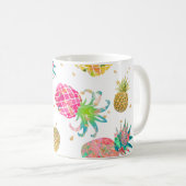 PixDezines Aloha Ananas Muster Kaffeetasse (VorderseiteRechts)