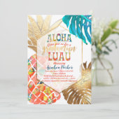PixDezines Aloha Ananas/Orange/Abschluss Luau Einladung (Stehend Vorderseite)