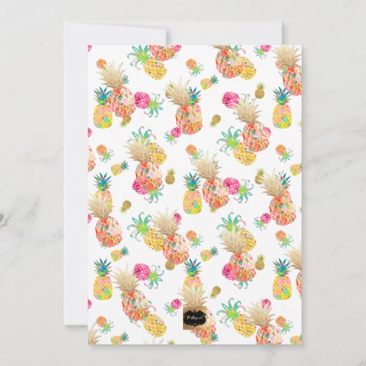 PixDezines Aloha Ananas/Orange/Abschluss Luau Einladung (Rückseite)