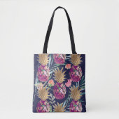 PixDezines Aloha Ananas+Palmfronten Wasserfarbe Tasche (Vorderseite)