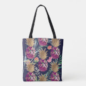 PixDezines Aloha Ananas+Palmfronten Wasserfarbe Tasche (Rückseite)