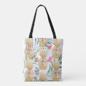 PixDezines Aloha Ananas+Palmfronten Wasserfarbe Tasche (Rückseite)