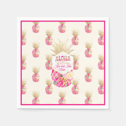 PixDezines Aloha Ananas/Pink/DIY Hintergrund Serviette (Vorderseite)