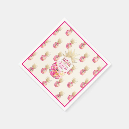 PixDezines Aloha Ananas/Pink/DIY Hintergrund Serviette (Ecke)