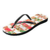 PixDezines Aloha Ananas+Streifen Flip Flops Badesandalen (Schrägansicht)