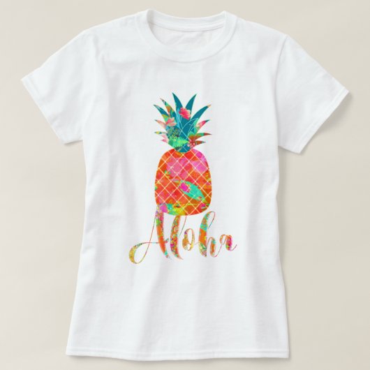 PixDezines Aloha Ananas T-Shirt (Design vorne)
