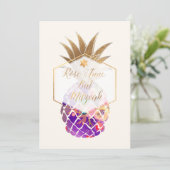 PixDezines Aloha Ananas/Wasserfarbe/Bat Mitzvah Einladung (Stehend Vorderseite)