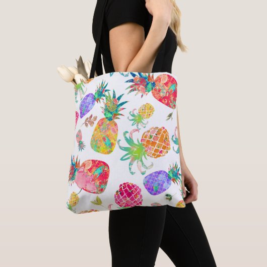 PixDezines Aloha Ananas Wasserfarbe Tasche (Von Nahem)