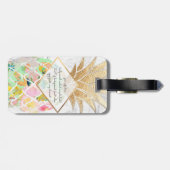 PixDezines Aloha Ananas+Weißer Marmor Gepäckanhänger (Rückseite horizontal)