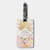 PixDezines Aloha Ananas+Weißer Marmor Gepäckanhänger (Rückseite vertikal)