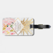 PixDezines Aloha Ananas+Weißer Marmor Gepäckanhänger (Rückseite horizontal)