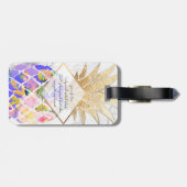 PixDezines Aloha Ananas+Weißer Marmor Gepäckanhänger (Rückseite horizontal)