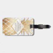 PixDezines Aloha Ananas+Weißer Marmor Gepäckanhänger (Rückseite horizontal)
