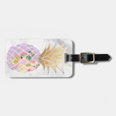 PixDezines Aloha Ananas+Weißer Marmor Gepäckanhänger (Vorderseite horizontal)