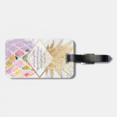 PixDezines Aloha Ananas+Weißer Marmor Gepäckanhänger (Rückseite horizontal)