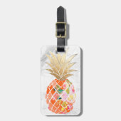 PixDezines Aloha Ananas+Weißer Marmor Gepäckanhänger (Vorderseite vertikal)