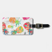 PixDezines Aloha Ananas+Weißer Marmor Gepäckanhänger (Vorderseite horizontal)