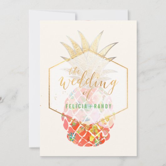 PixDezines Aloha Hawaiian Ananas/DIY Backgroun Einladung (Vorderseite)