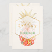 PixDezines Aloha Hawaiian Ananas/DIY Backgroun Einladung (Vorne/Hinten)