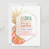 PixDezines Aloha Hawaiian Ananas/Orange/DIY Einladung (Vorderseite)