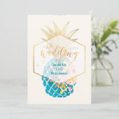 PixDezines Aloha Hawaiianische Ananas/DIY-Farbe Einladung (Stehend Vorderseite)