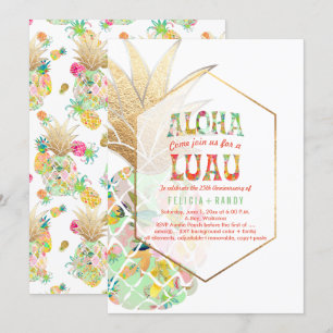 PixDezines Aloha Hawaiianische Ananas/Minze Grün Einladung
