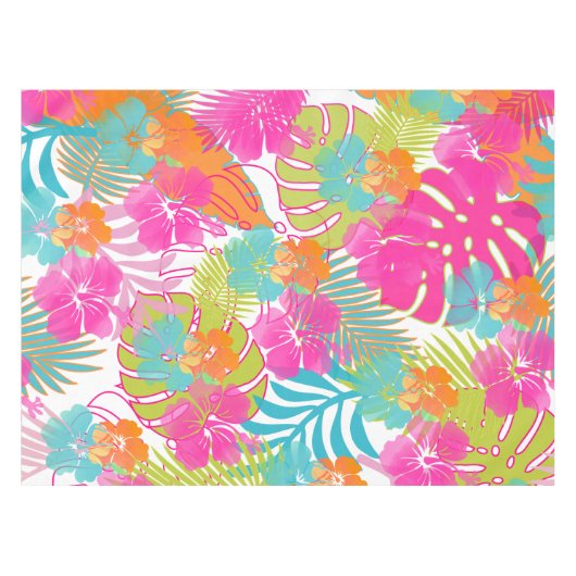 PixDezines Aloha Hibiskus/DIY Hintergrundfarbe Tischdecke (Vorderseite (Horizontal))