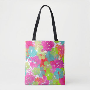 PixDezines Aloha Hibiskus/Regenwald-Laub Tasche