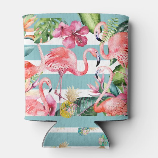 PixDezines Aloha Luau Pink Flamingos Dosenkühler (Rückseite)