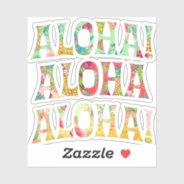 PixDezines Aloha, Minze, Korallen+Golden Yellow Aufkleber