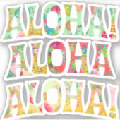 PixDezines Aloha, Minze, Korallen+Golden Yellow Aufkleber (Vorderseite)