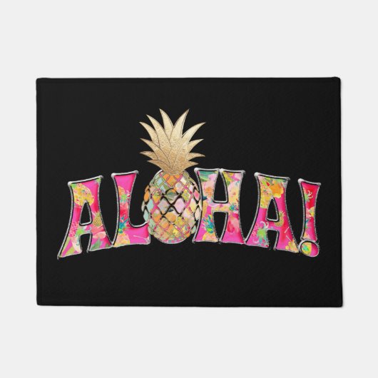 PixDezines Aloha Pineaple/DIY Hintergrund txt Fußmatte (Vorderseite)