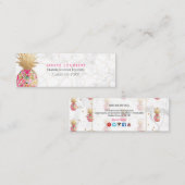 PixDezines ALOHA PINEAPPLE/HOT PINK/IMITATS GOLD Telefonnummerkarte (Vorne/Hinten)