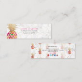 PixDezines ALOHA PINEAPPLE/HOT PINK/IMITATS GOLD Telefonnummerkarte (Vorne/Hinten)