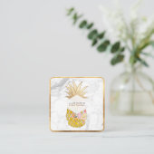 PixDezines ALOHA PINEAPPLE/IMITATS GOLD/MARBLE Quadratische Visitenkarte (Stehend Vorderseite)