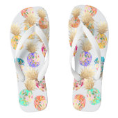 PixDezines Aloha Pineapples Muster Badesandalen (Fußbett)